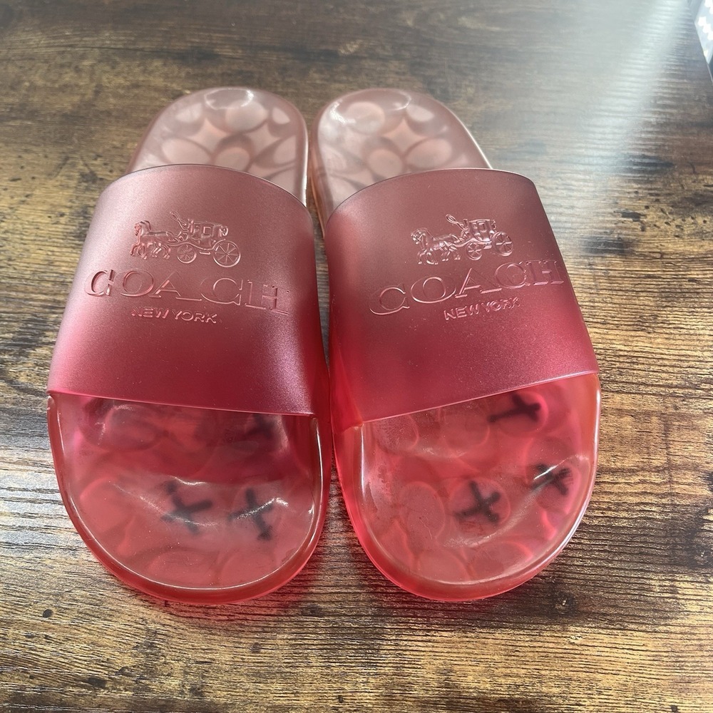 Coach Women's Size 5B Ulyssa Jelly Pool Slides Sandals Ombré Resortwear